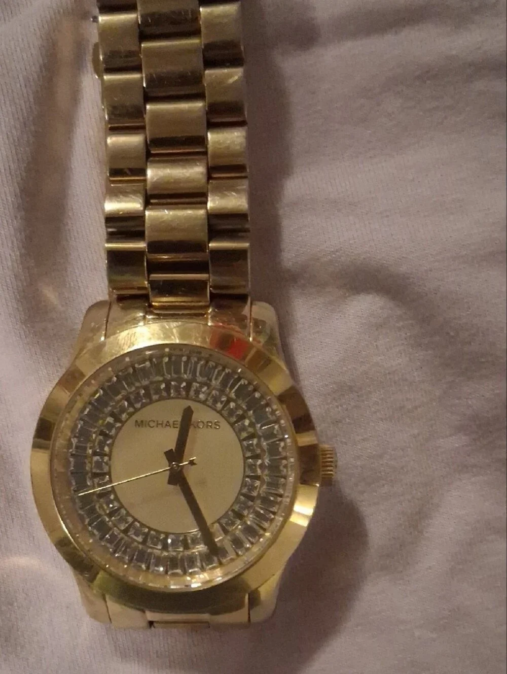 Michael Kors Gold Crystal-Trim Bracelet Watch